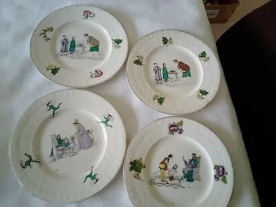 4 W H Grindley Carlton Shape Teaplates. Cinderella/Puss In Boots/Aladdin • £3.20