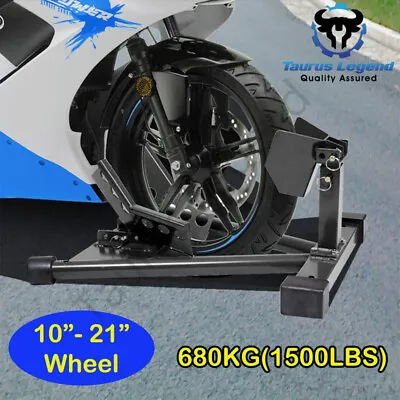 $95 • Buy 680kg Heavy Duty Adjustable Motorcycle Front Wheel Chock Motorbike Trailer Stand