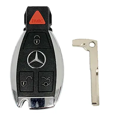 OEM Mercedes Benz Keyless Remote Fob + UNCUT Key IYZDC07 DC10 DC11 DC12 • $49.85
