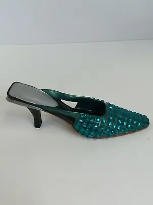 $18 • Buy Just The Right Shoe Raine Willits Design  Midori  Teal Blue Crystals Collectible