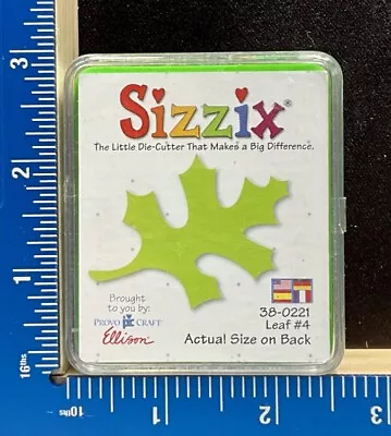 Sizzix Original Small Green Die Leaf #4 #38-0221 By Provo Craft Ellison • $4.99