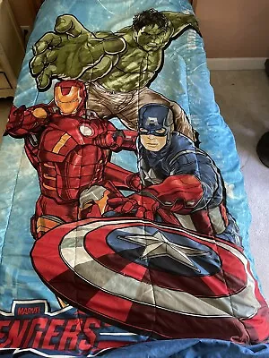 2012 Avengers Twin/Full Reversible Comforter Bed Spread 73X87 Marvel Hulk Iron • $8