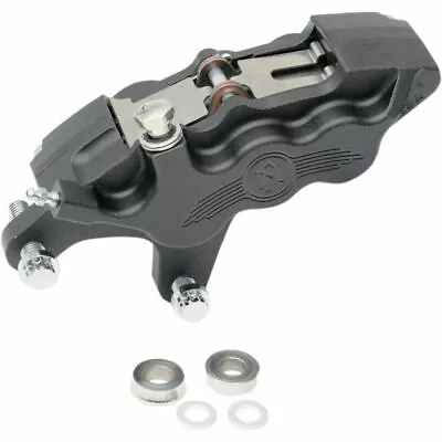 PM Ops 6 Piston 13  Left Side Caliper 4 Harley Softail Dyna Touring FLH Black • $578.95