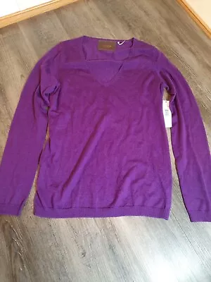 Women's Sweater Size M Purple V-Neck Victor Alfaro • $29.88