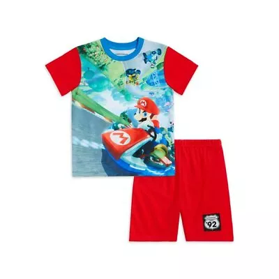 Mario Kart Boys' Short Sleeve Shirt And Shorts Pajama Set-Large 10/12-NWT • $8.99