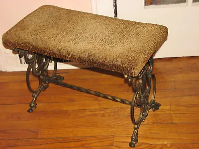 $329 • Buy Antique Victorian Style Cast Iron Piano Vanity Bench Stool