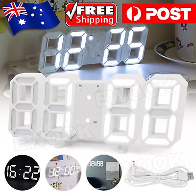 LED Digital Wall Clock Alarm USB Date Temperature Table Desktop Home Decoration • $13.95