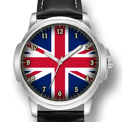 Union Jack United Kingdom Flag Mens Gents Wrist Watch Birthday Father's Day Gift • £35.95