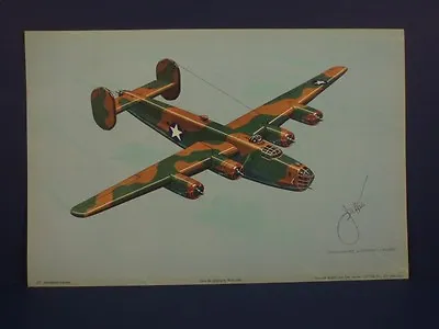 Consolidated Liberator B-24D WWII Airplane Print By Harry Jaffee Rudolf Lesch • $35