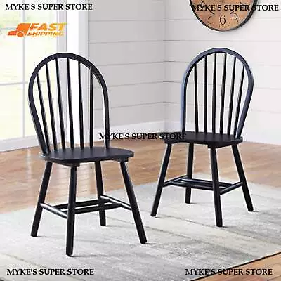 Dining Chairs Set Of 2 Stylish Autumn Lane Windsor Solid Wood Home Furniture • $126.72