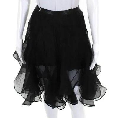 Von Vonni Layered Silk Wrap Skirt Black Size XS • $20