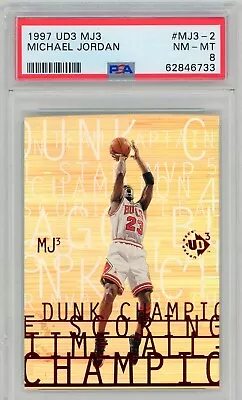 1997 Upper Deck Michael Jordan Ud3 Mj3-2 Die Cut Holofoil Insert Psa 8  • $150