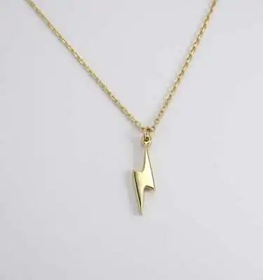 Gold Lightning Bolt 925 Sterling Silver Necklace  • £19.95