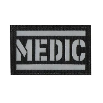 Reflective IR MED Medic Star Of Life First Aid Rescue EMT Hook Loop Patch Black/ • $8.99