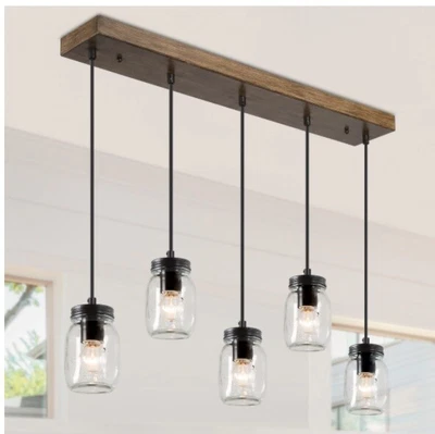 $207.36 • Buy  Uolfin Firefly 5-Light DIY Mason Jar Island Chandelier Pendant Light 