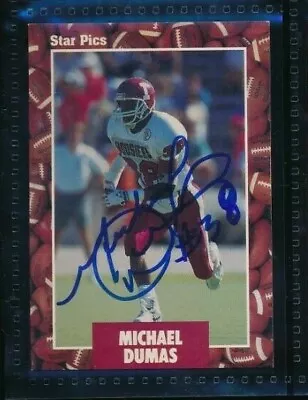 1991 Star Pics #35 Michael Dumas Signed Autograph Rc Very Very Tough Football  • $12