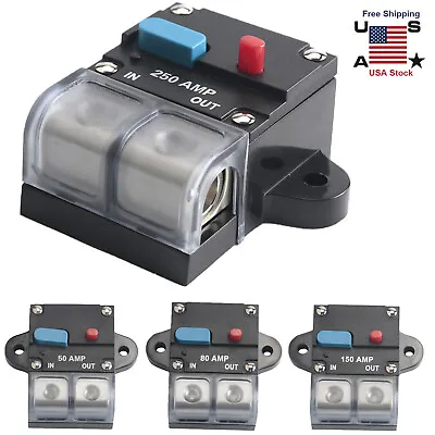 50A~300A Manual Reset Inline Circuit Breaker Platinum Terminal Block Marine Auto • $14.98