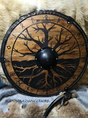 £106.80 • Buy 24  Viking Wooden Round Tree Design Shield Battle Ready