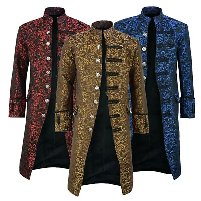 Mens Steampunk Retro Tailcoat Jacket Gothic Victorian Costume Coat Outwear Party • £36.18