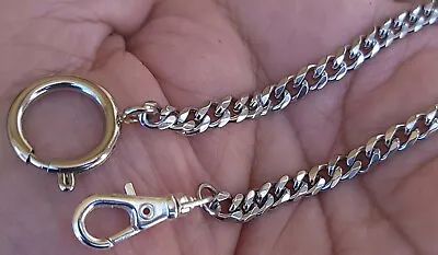 Pocket Watch Stailess Steel Very Strong Chain With Spring Ring Clasp & Swivel • $13.85