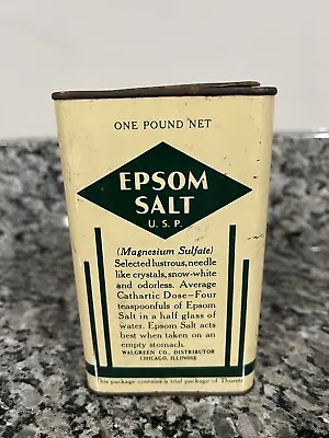 Vintage Walgreen Co. 1 Lb. Epsom Salt Tin • $9.99