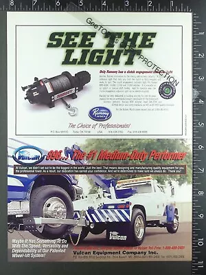 1996 ADVERTISEMENT For Vulcan V 896 Tow Truck Wrecker Recovery • $13.50
