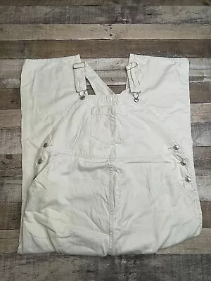 VTG 90s Women M Maternity Bib Overalls Khaki Baby And Me Beige  • $27.99