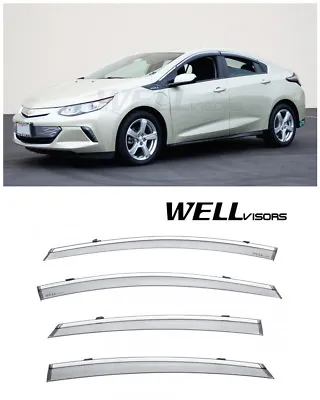 WellVisors Side Window Visors Deflectors W/ Chrome Trim For 16-19 Chevrolet Volt • $455.99