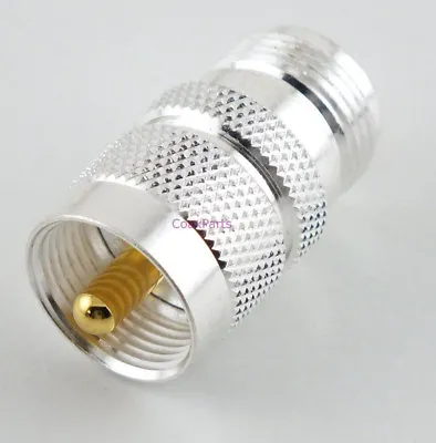 $4.89 • Buy UHF Male To N Female Coax Adapter Connector Silver - USA Ham Radio Seller
