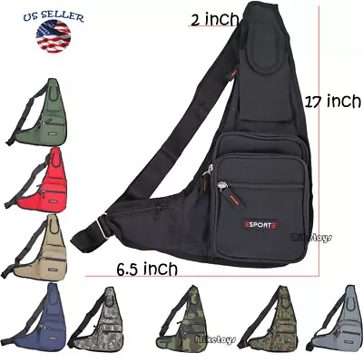 Mens Womens Sling Bag Chest Shoulder Backpack Fanny Pack Crossbody Travel (3306) • $8.95