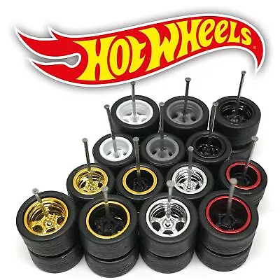 1/64 Scale 5 SPOKE DEEP DISH STAGGERED Real Rider Wheels Tires Set Hot Wheel • $3.99