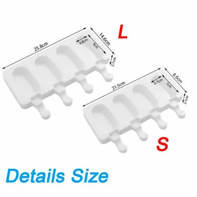 Silicone Ice Cream Mould Popsicle Lolly Frozen Dessert Maker Cakesicles 4 Trays • £4.74