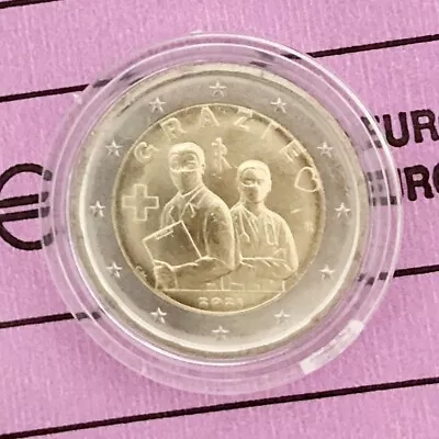 Italy Commemorative 2 Euro Coin 2021  Healthcare  - UNC • $3.72