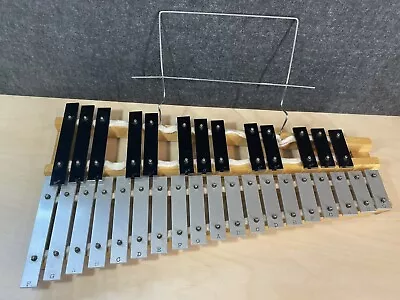 Vintage 32 Note Glockenspiel Xylophone Musical Instrument Lovely Sound & Stand • $125