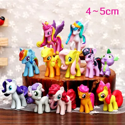 My Little Pony Figures Toys Mini Unicorn Fluttershy Rainbow Dash 12PC Bundle Set • £6.99