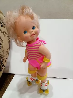 Vintage 1982 Mattel Baby Skates Doll Roller 1980s Wind Up Toy GM - #177 Works! • $22.99