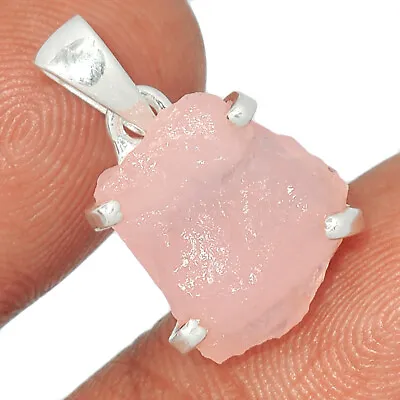 Natural Morganite Rough - Madagascar 925 Sterling Silver Pendant Jewelry CP26300 • $15.99