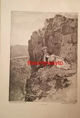 On The Brink By Mary Hallock Foote Book Illustration (Print) 1886/7 • $20.17