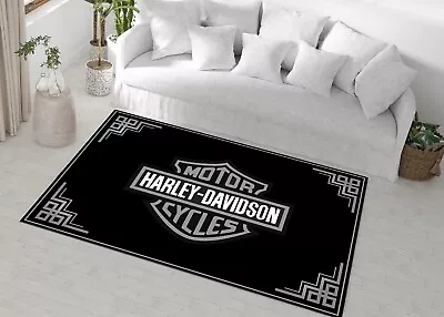 Harley Davidson Rug Motorcycle Them Rug Living Room Rug Popular Rug Gift • $14.25