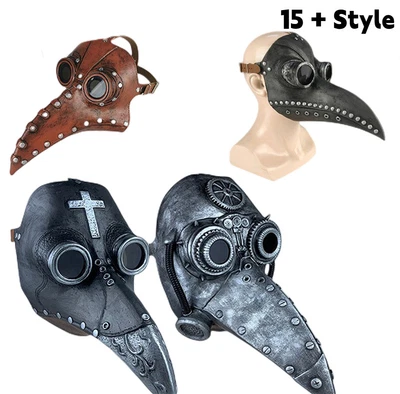 £11.98 • Buy Plague Doctor Bird Mask Long Nose Beak Cosplay Steampunk Halloween Party Costume
