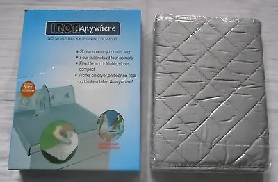 Iron Anywhere Padded Heat Resistant Travel Ironing Surface + Fixing Magnets  Bn • £6.95
