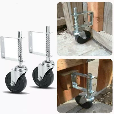 £23.99 • Buy 2X Gate Wheel Spring Loaded Garden Galvanised Heavy Duty Sliding Caster For Gate