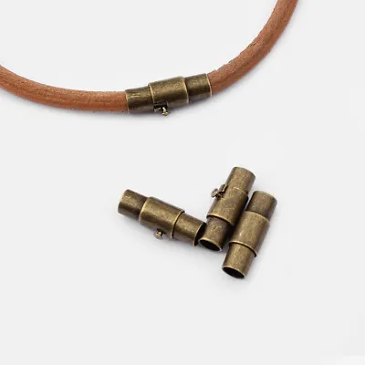 10Sets Bronze Barrel Safety Lock Magnetic Clasp For Round Leather Cord Bracelet • $4.79