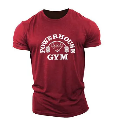 Men's Workout T Shirts Short Sleeve Gym Bodybuilding Muscle Shirts Fitness Tee • $16.99