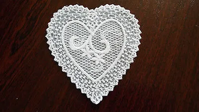  LargeWhite Guipure LaceAppliqueTrimmingsWedding- Heart Motifs - 10cm X 9cm • £1.89