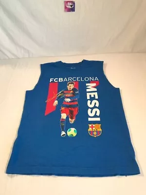 Barcelona FC Soccer Lionel Messi Tank Top Youth XL Blue Sleeveless • $14.99