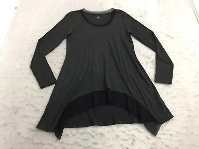 S-12 S-Twelve Shirt Dress Womens S Small Charcoal Long Sleeve Curved Bottom Crew • $7.99