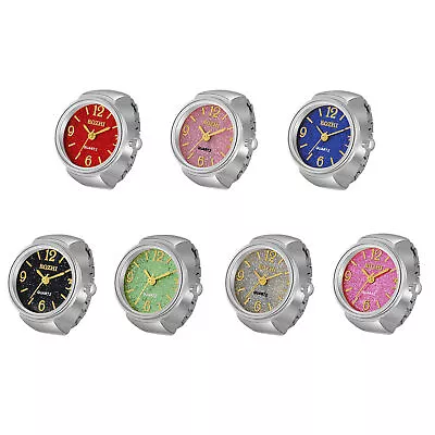 Women's Ring Watch Quartz Analog Dial Elastic Band Creative Round Finger Watch • $9.99