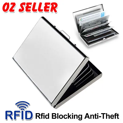 $6.95 • Buy RFID Blocking Stainless Slim Wallet ID Credit Card Holder Case Protector Purse