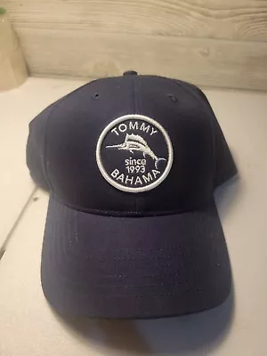 TOMMY BAHAMA Adjustable Cap/Hat Metal Clasp Closure Navy  Logo • $10.99